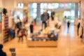 Abstract blurry background of retail shops in shopping mall Royalty Free Stock Photo