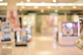 Abstract blurry background of retail shops in shopping mall Royalty Free Stock Photo