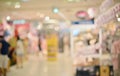 Abstract blurry background of retail shops in shopping mall Royalty Free Stock Photo