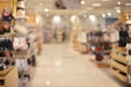 Abstract blurry background of retail shops in shopping mall Royalty Free Stock Photo