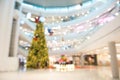 Abstract Blurry or Defocus Background of Shopping Mall with Christmal Tree Royalty Free Stock Photo