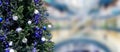 Abstract Blurry or Defocus Background of Shopping Mall with Christmas Tree Royalty Free Stock Photo