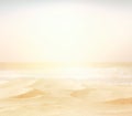 Abstract blurry high key image of empty sand beach Royalty Free Stock Photo