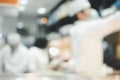 Abstract blurry Japanese chef preparing food