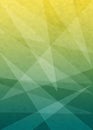 Abstract Blurry Triangles in Green and Yellow Grunge Texture Background