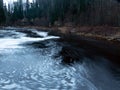 Abstract blurry water texture, a steep river in the evening chair