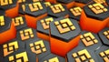 Abstract BNB Binance coin cryptocurrency with blockchain network connection in blockchain conceptual 3d illustration