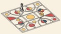 Abstract board game with chess piece, symbolizing strategy and challenge, vector design Generative AI Royalty Free Stock Photo
