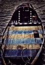 Royalti boat with striped blue yellow coloured black essence