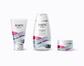 Abstract body care cosmetic brand concept. Tube cream, shampoo p Royalty Free Stock Photo