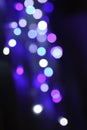 Abstract bokeh background. Blurred garland lights Royalty Free Stock Photo