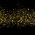 Abstract bokeh background, yellow blurred dust with sparkles