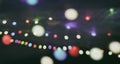 Abstract bokeh background. Christmas and New Year feast bokeh background with copyspace. Festive lights bokeh background.  Glitter Royalty Free Stock Photo