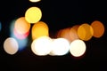 Abstract bokeh background, circles of light on dark background Royalty Free Stock Photo