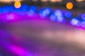 Abstract bokeh background. City night lights. Defocused blurred pattern. Urban street in midnight. Colorful night highway. Illumin