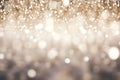 abstract bokeh background glitter vintage lights background. gold silver and white. de-focused Royalty Free Stock Photo