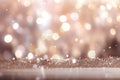 abstract bokeh background glitter vintage lights background. gold silver and white. de-focused Royalty Free Stock Photo