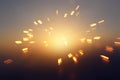 abstract bokeh background of golden light burst made from bokeh motion Royalty Free Stock Photo