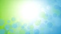 Abstract Bokeh Background: Green and Blue Gradient with Circular Light Effects Royalty Free Stock Photo