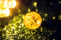 Abstract bokeh, balls, blurred circles, lights in the dark Royalty Free Stock Photo