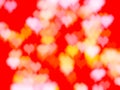 abstract bokeh blur heart shape colorful beautiful red background decorative for background Royalty Free Stock Photo