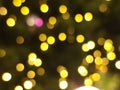 abstract bokeh blur light circle pink yellow and white glowing flare pattern black background Royalty Free Stock Photo