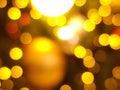 abstract bokeh blur light circle red orange and yellow glowing flare pattern black background for christmas Royalty Free Stock Photo
