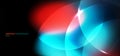 Abstract bokeh blurred black background circles with  lighting blue and red effect Royalty Free Stock Photo