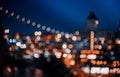 Abstract bokeh city light at night skyline of downtown New York Manhattan