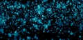 Abstract bokeh dark blue background. Luxary backtop with defocused glowing dots. Blurred glitter mutilated blinking