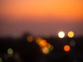 Abstract bokeh defocused light in night colorful with gold or orange, red sky. for merry christmas and happy new year celebrate Royalty Free Stock Photo