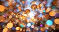 Abstract bokeh explosion of multicolored circles and light