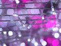 Abstract Bokeh light blurred background, lightbulb on Christmas tree for celebrate season with pink, purple and white colorful def Royalty Free Stock Photo