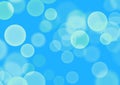 Abstract bokeh light bubble blue background decoration