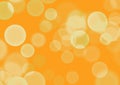 Abstract bokeh light bubble yellow background decoration