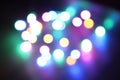 Abstract bokeh nigth background. Colorful magic lights background, decoration for the party. Neon glowing effect. Blue glow Royalty Free Stock Photo