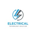 Abstract Bolt storm electric logo icon with 360 motion