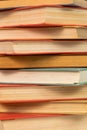 Abstract books background - old red and muted green ones in a vertical stack