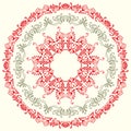 Abstract botanical circle, vector background