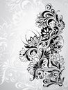 Abstract bouquet in the ornament. vector illustration