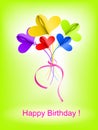 Happy Birthday background with abstract bouquet of