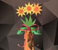 Abstract bouquet in vase - polygon graphics