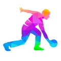 Abstract bowling player graphic in vector quality.