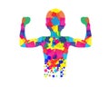 Abstract Boy Showing Biceps Illustration