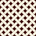 Abstract braiding background. Seamless surface pattern with repeated diagonal weave rectangular tiles. Wicker wallpaper