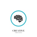 Abstract brain, creative mind logo vector design template Royalty Free Stock Photo