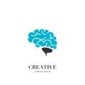 Abstract brain, creative mind logo vector design template Royalty Free Stock Photo