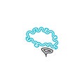 Abstract brain, creative mind logo vector design template