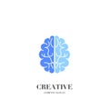 Abstract brain, creative mind logo vector design template