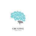 Abstract brain, creative mind logo vector design template Royalty Free Stock Photo